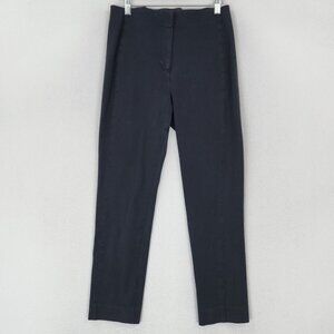 Ann Taylor Pants Womens 10 Faded Black Tapered Leg Flat Front Cropped Trousers
